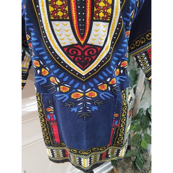It Girl Women's African Print Cotton Sweetheart Neck Long Sleeve Blouse 2X - Picture 4 of 12